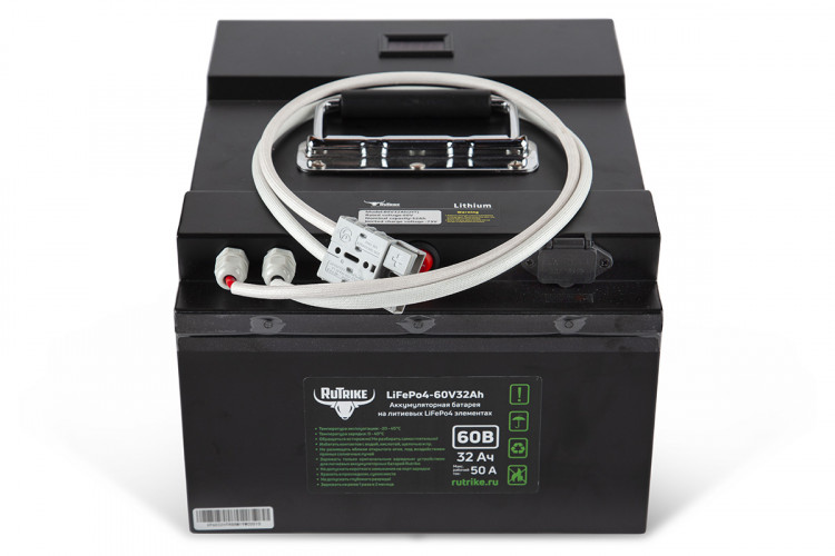 Тяговый железо-фосфатный аккумулятор RuTrike LiFePO4 60V32Ah (50А) во Владивостоке