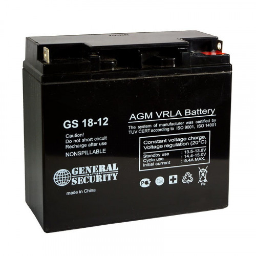 Аккумулятор General Security GS 12-18 L Kl (12 В, 18 Ач) во Владивостоке