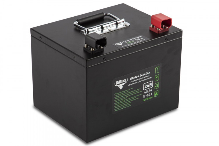 Тяговый железо-фосфатный аккумулятор RuTrike LiFePO4 24V40Ah (60A) во Владивостоке