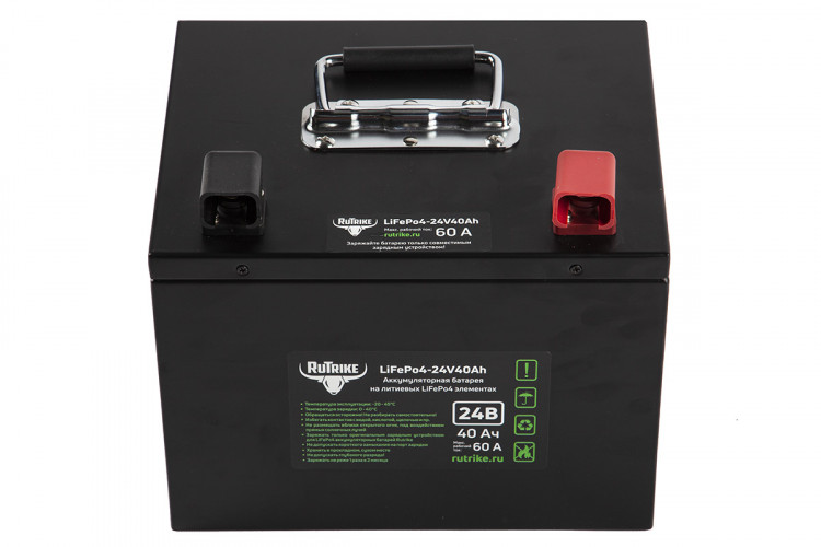 Тяговый железо-фосфатный аккумулятор RuTrike LiFePO4 24V40Ah (60A) во Владивостоке