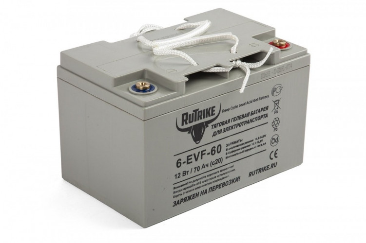 Тяговый гелевый аккумулятор RuTrike 6-EVF-60A (12V60A/H C3) во Владивостоке